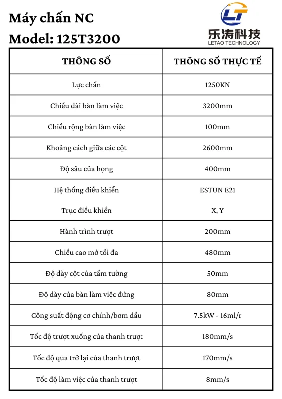 MÁY CHẤN NC 125T3200